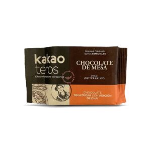 Chocolate de mesa con té chai